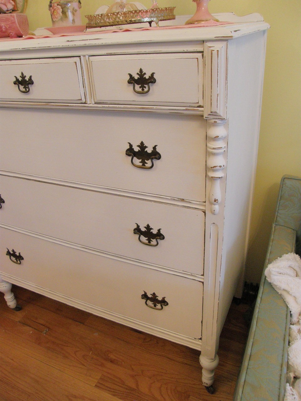 antique chic dresser shabby white distressed cottage coastal