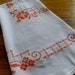 Vintage Orange Embroidered Tablecloth