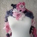 Grey and Pink Daisy Flower Scarf - Scarflette