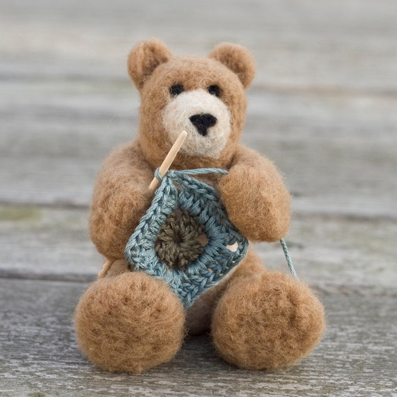 Needle Felted Bear Crocheting