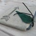 Arrow Stash Bag - Linen with Leather Feather Zipper Pull - Slate Grey