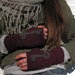 Skeleton Key Gloves - FIngerless Mittens in Maroon Felted Wool
