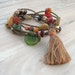 Gypsy Summer in Bronze- Long Beaded Necklace with Tassel and Various Gemstones