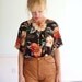 reserved for lauren....Garden Grow Vintage Early 90s Dark Floral Printed Slouchy SS Blouse Top XL