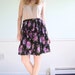Betsey Floral Vintage 80s High Waist Purple Printed FULL Mini Skirt LARGE L