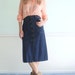 Vintage 70s Wrangler Denim Skirt High Waist Hippie Mid Length SMALL S Button Down
