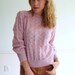 Princess Pony Vintage 80s LS Pink and Purple Striped Pullover Sweater SMALL