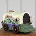 Bird House, Covered Wagon, Handcrafted, Hand Carved, Hand Painted with lots of Flowers, Made in Oregon, USA
