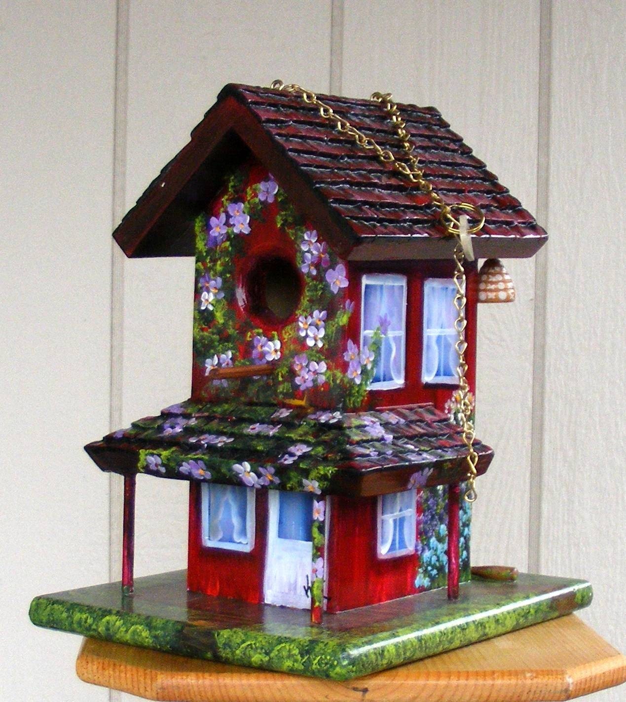 Red Birdhouse by BirdhouseBlessings on Etsy