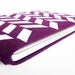 70% OFF CLEARANCE SALE: 13" Macbook/MacBook Air sleeve - Original hand printed herringbone design on aubergine wool felt