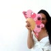 Hand-painted fan. Pink Trousciel. W