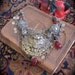 ROYAL BLOOD: Renaissance Lion Necklace Vintage Assemblage Choker Blood Red Drops Fit for a QUEEN One of a Kind ooak Medieval Wedding Bride