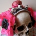 Day of the Dead HEADBAND Skulls and Flowers One of a Kind ooak Ode to Frida