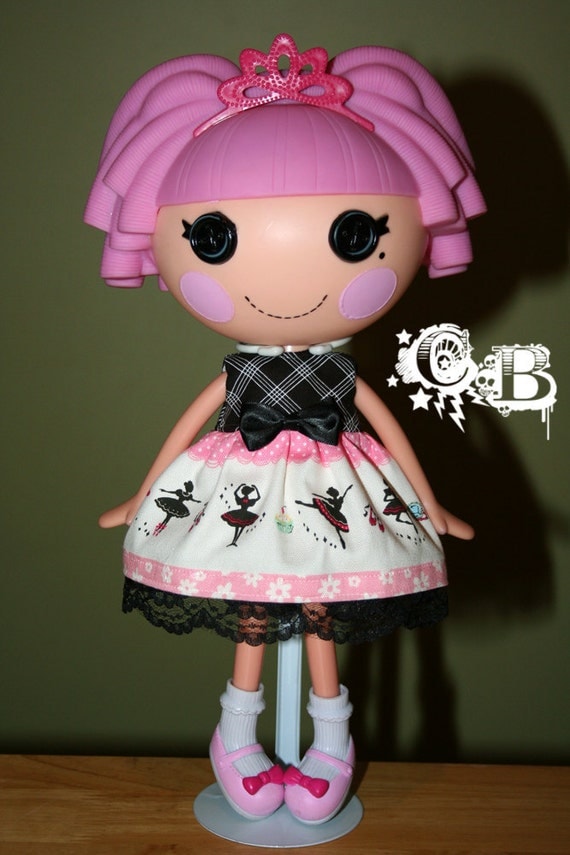 Pink and Black Ballerina print Dress for Lalaloopsy by CrucialBaby