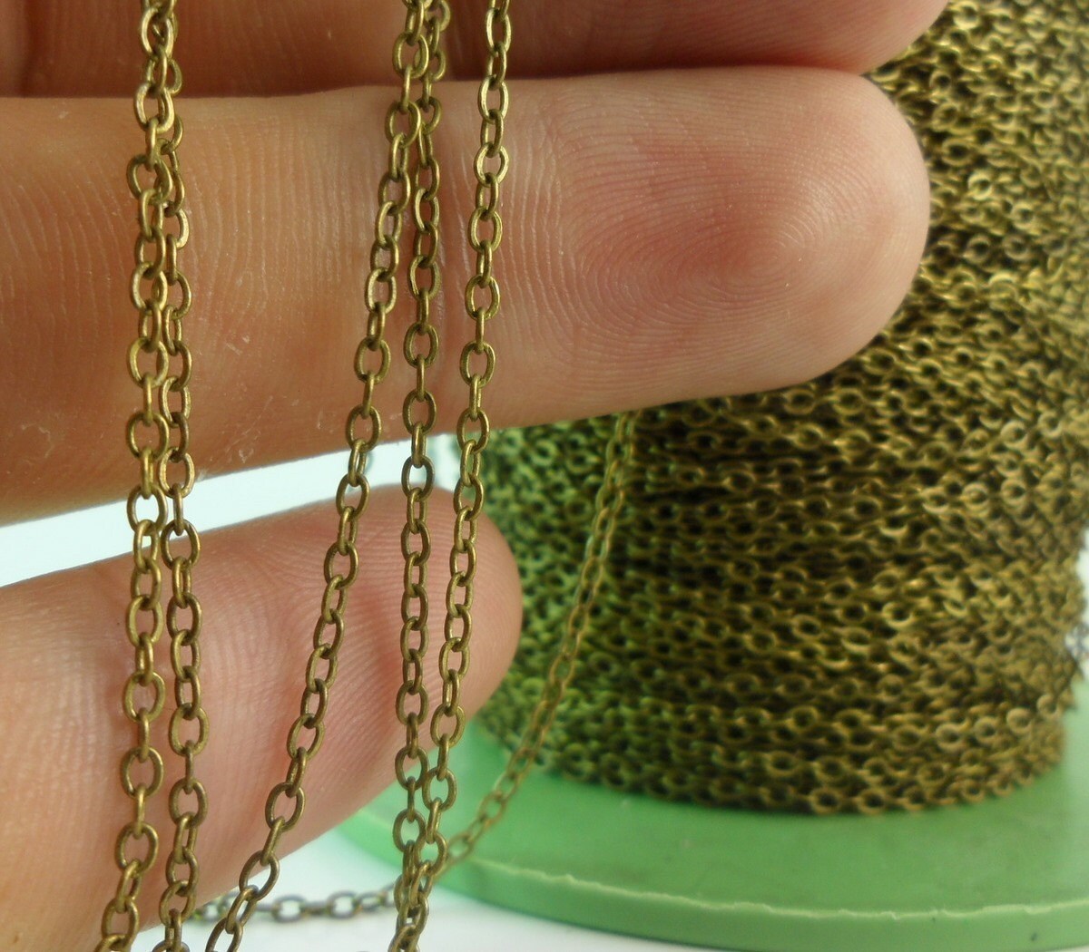 Antique Bronze Chain, 20 Meters 66 Feet (1.5x2mm) Antique Bronze Tone
