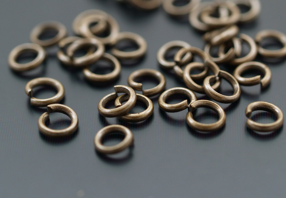 100 Pcs 0.80 x 5 mm Antique Brass Round Jump Ring Connectors Findings