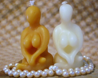 Beeswax Candle Goddess Candle Pagan WIcca Female Empowerment White or Natural