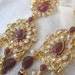 SALE, Ruby Chandelier Earrings, Diamond Cut Crystal Earrings, Ruby Earrings, Pearl Dangle Earrings, Wedding Jewelry, One of A Kind