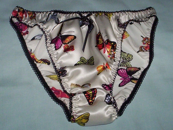 Butterfly Print Silk Satin Panties 3323