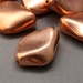 8 Vintage Copper Lucite Nugget Beads 24mm