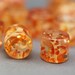 12 Crystal Orange Confetti Resin Barrel Tube Beads 11mm