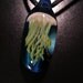 Jellyfish Pendant, wearable art, handmade borosilicate glass, with satin cord, clasp and gift bag, unique gift, FREE SHIPPING