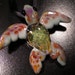 Implosion Sea Turtle Pendant, wearable art, handmade borosilicate glass, with satin cord, clasp and gift bag, unique gift, FREE SHIPPING
