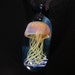 Jellyfish Pendant, wearable art, handmade borosilicate glass, with satin cord, clasp and gift bag, unique gift, FREE SHIPPING