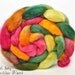 Wensleydale Hand Painted Wool Roving Combed Top Spinning or Felting Fiber - 4.1 oz - LEAF SONG