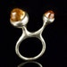 SALE Bonny and Clyde, Sterling Silver Ring with Faceted Citrine Bullets, size 5.5 to 6 - Ring Sculpture - wearable art