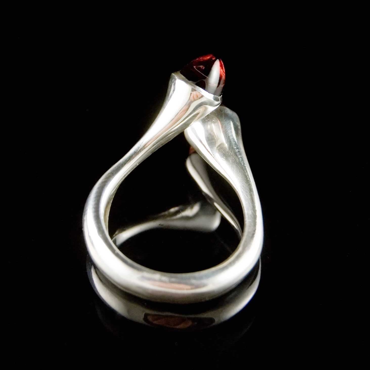 Red Dragon Sterling Silver ring with Garnet Bullets size 6 to