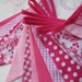 PRETTY PINKS Banner Bunting Handmade Fabric ideal for a Baby Shower Party Decor Nursery or Photo prop Custom Made to order