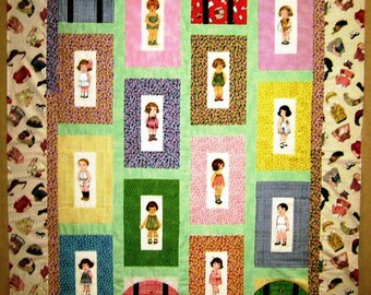 Quilt KIT Paper Dolls Bakery FREE Pattern by siblingarts