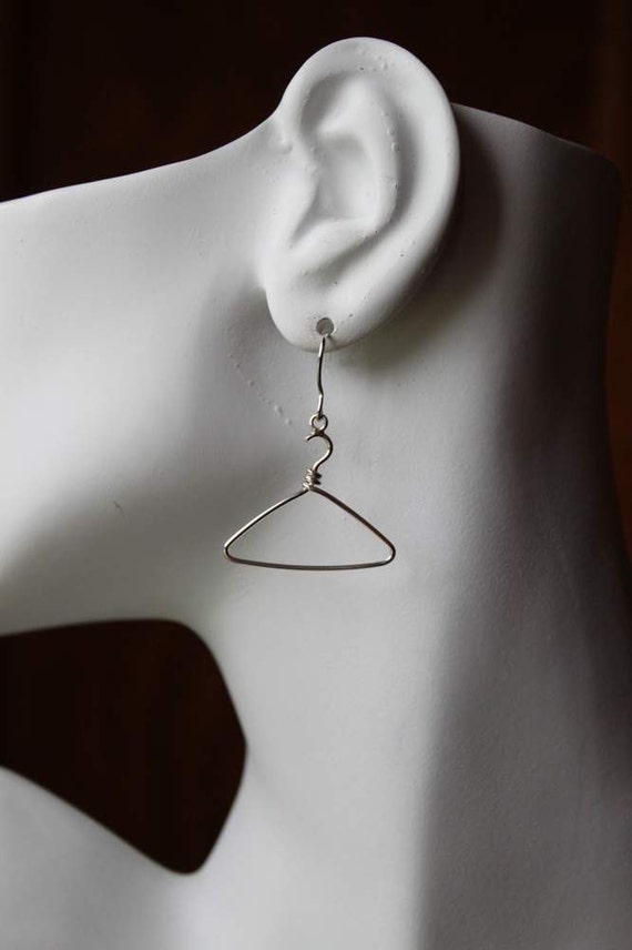 Handmade Sterling Coat Hanger Earrings NO More Wire Hangers