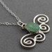 Sterling Aventurine Butterfly Necklace - Handmade