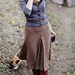 1960's Style Vintage High Waist Skirt in Brown