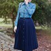 Vintage Wool Skirt / Navy Blue Accordion Pleats / CACHAREL French Vintage