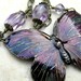 Enameled Purple and Amethyst Gemstone Butterfly Necklace
