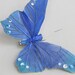 SALE PRICED Blue Butterfly Hair Clip with Rhinestones for Prom or Weddings