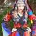 Sale- Recycled Sweater Coat with a Medieval Liripipe Hood and Bell Sleeves by SnugglePants- Bukhara- Ready to Ship