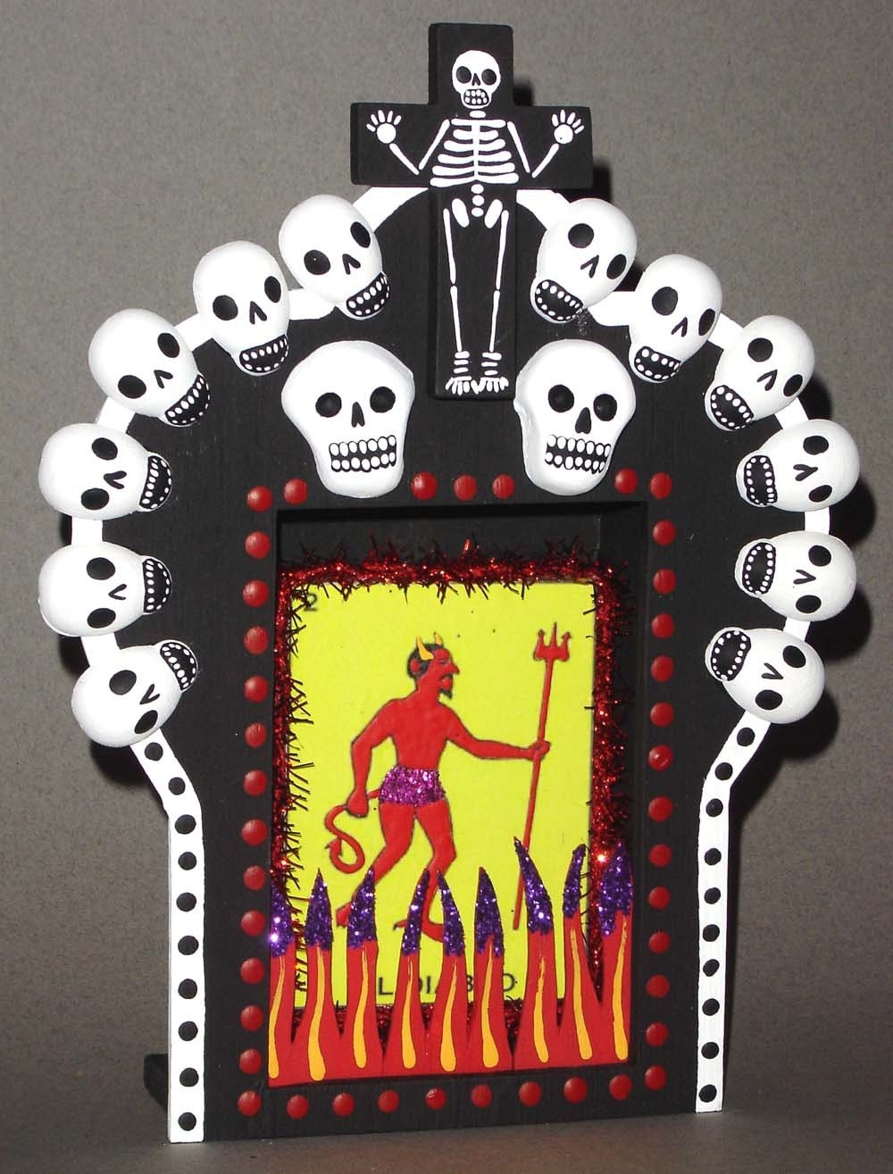 Day of the Dead Loteria Card El Diablo Nicho