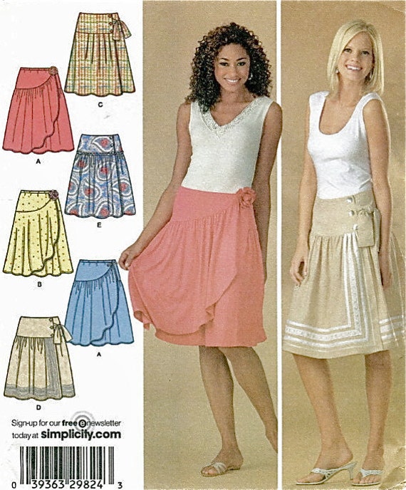 SKIRT Sewing Pattern Misses Knit & Woven PLUS SIZE Skirts