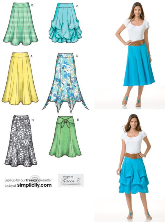 PLUS SIZE SKIRT Sewing Pattern Gypsy Fishtail Skirts 2