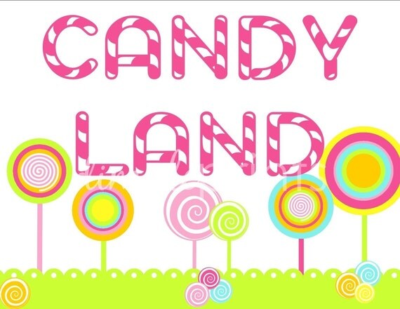 items similar to candy land printable signs by