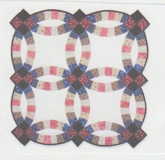 Items similar to Precut Double Wedding Ring Quilt Kit Pink Old