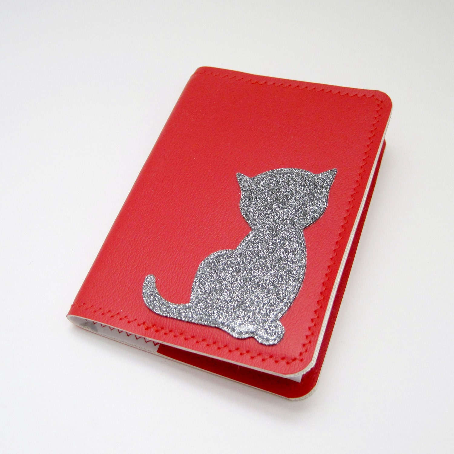 Vinyl Book Cover for Mini Composition Notebook Sitting Kitten