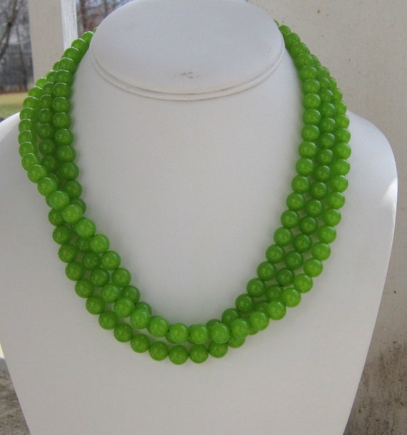 Lime Green Necklace Lime Green Jewelry Bridesmaids Gift