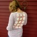 Upcycled Fair Isle Print Thermal Crochet Cut Out Back Long Sleeve Tshirt/Top Size Large/XL by MountainGirlClothing