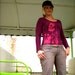 Bob Marley Hand Printed Dyed Deep Purple and Pink Bleached Women's Long Sleeve Tee Shirt Size Small Unique One of a Kind