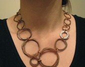 Copper necklace - Oxidized Copper - Stacked Bundles - Handmade in my studio - copper jewelry - ready to ship